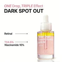 Sérum à la niacinamide et au rétinol personnalisé avec logo, réduit les taches brunes, capsules de rétinol, blanchissant TXA 6, niacinamide 10, rétinol