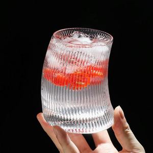 Ensemble de verres à mojito et à cocktail importés-Verres de bar en cristal modernes avec un design créatif à rayures classiques pour la maison et le bar - Product Image 2