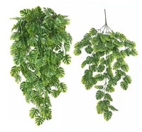 Plante grimpante artificielle de feuilles de Monstera de haute qualité, 69 mailles, fausse verdure pour décoration murale de fond