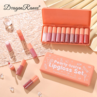 Lot de 10 rouges à lèvres rose nacré, teinture et brillant à lèvres hydratants longue tenue, mignons et effet miroir, pour usage quotidien et soirées