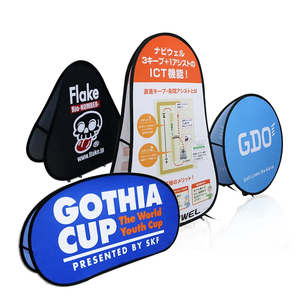 Support publicitaire portable pliable pour exposition extérieure, stand ovale horizontal, bannière pop-up en forme de A - Product Image 4