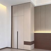 Armoire avec poignées, minimaliste, MDF, beige, chambre à coucher, métal marine, marbre crème, charbon de bois