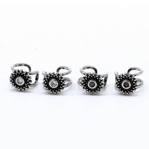 yunnique Flower <b>Cuff</b> <b>Earrings</b> Stainless Steel Bezel Setting For Women And Men Fashion Jewelry - Product Image 2