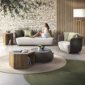 Conjunto Moderno de Muebles de Jardín de Ratán y Aluminio, Resistente al Agua, para Sala de Estar y Parque - Product Image 5