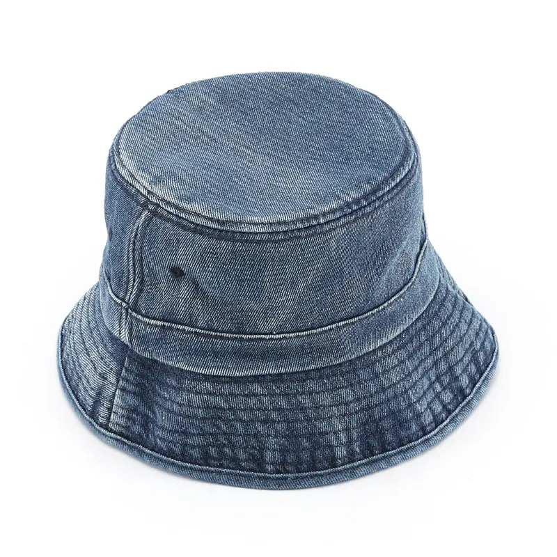 Biểu Tượng Tùy Chỉnh Phụ Nữ Rửa Sạch Denim Xô Hat Lưu Vực Hat Nhật Bản Thời Trang Ngoài Trời Kem Chống Nắng Che Nắng Xô Hat