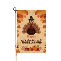 Drapeau de jardin en gros 12x18 pouces double face, motif dinde et citrouille, décoration de porche, cadeaux de Thanksgiving