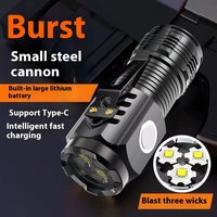 Mini lampe torche rechargeable Howlighting à 3 LED, modèle en plastique, USB, portable, multifonction, lampe torche d'extérieur