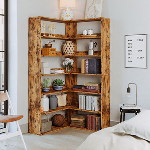Scaffale scaffale scaffale espositore in legno scaffale portaoggetti per CD e libri libreria industriale ad angolo grande Etagere