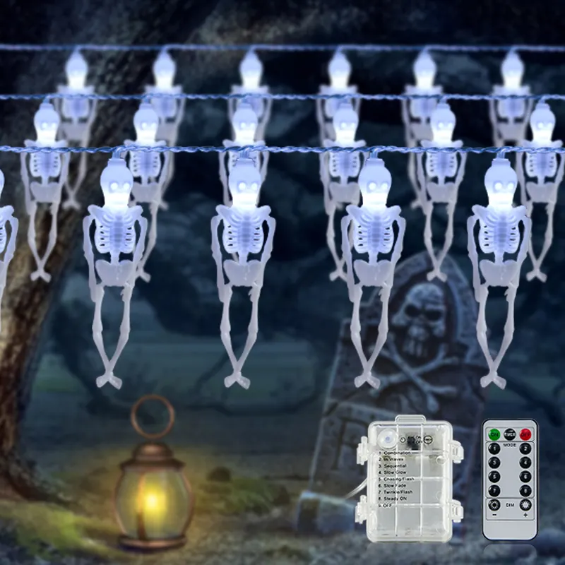 6M 30 luces LED con 8 funciones alimentadas por baterías Venta caliente interior y exterior decorativo Halloween fiesta luces de cadena