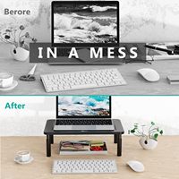 Support de moniteur réglable pour ordinateur portable, base de bureau, support de rangement et rehausseur