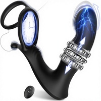 Anneau vibrant coulissant 9 vitesses avec télécommande via APP, Godemiché vibrant et Grand plug anal pour hommes