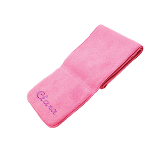 Sciarpa in pile rosa per bambini ricamata con nome (ragazze) - Product Image 1