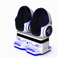 Chaise VR immersive 9D en forme d'œuf pour 2 personnes, simulateur de montagnes russes avec lunettes de réalité virtuelle pour parcs d'aventure éducatifs