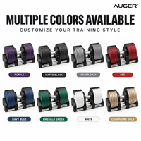 Ensemble d'haltères réglables AUGER Quick Select avec poignée torsadée et plateau de rangement pour la musculation à domicile
