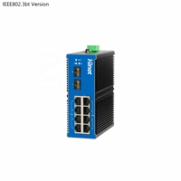 Switch industriel L2 géré sur rail DIN 8 ports Gigabit OEM/ODM avec 2xSFP IP40 -40~75 ℃   Entrée 12~57VDC CE FCC pour vision industrielle