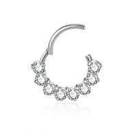 Anneaux segmentés en titane G23 avec zircon pour piercing de nez, bijoux de mariage pour femmes, anneau de hélix, mode punk, anneau Daith, cadeau