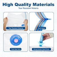 Sacs de compression sous vide transparents multi-tailles, lot de 20 – Pompe manuelle incluse, hermétiques, écologiques et recyclables pour le rangement saisonnier