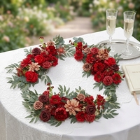 Guirnalda de Rosas de Seda Hechas a Mano D477, Arco de Flores Artificiales para Decoración de Bodas al Aire Libre; Fábrica