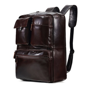 Nouvelle conception, style vintage, sacoche pour ordinateur portable en cuir véritable imperméable pour hommes, convertible, fermeture éclair, capacité de 20 à 35 L - Product Image 6