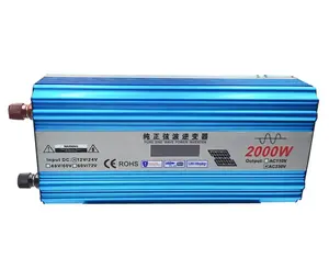 Hot Sale 2000 Watts Power Invert DC 12V To AC 220V 50HZ Inverter Pure Sine Wave Power with display screen