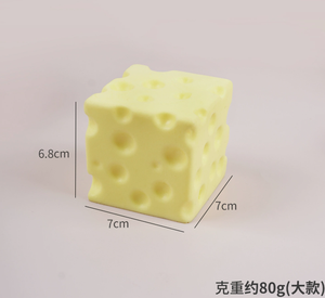 Jouet anti-stress en mousse PU à logo personnalisé, en forme de pain au fromage, à rebond lent, pour soulager l'anxiété, idéal comme cadeau promotionnel - Product Image 2