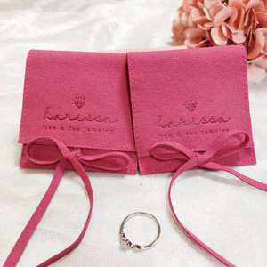 Luxury Microfiber Jewelry Bags with Custom Logo Round Packaging <b>Pouch</b> for Rings Earrings Necklace-Custom Jewelry Container - Product Image 2