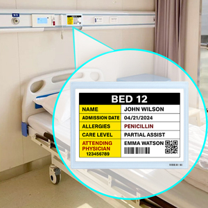 Lit d'hôpital à encre électronique, affichage sécurisé des informations vitales et du code QR, gestion à distance facile des contenus médicaux via le cloud - Product Image 1