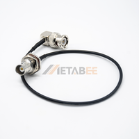 Câble BNC RG174 à faible perte de 30 cm, étanche, connecteur femelle vers mâle angulaire pour systèmes RF de vidéosurveillance