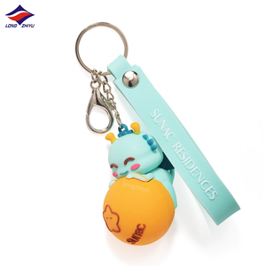 Longzhiyu 17 שנים Keychain יצרנית Kawaii 3D PVC בובת Keyring לוגו מותאם אישית סטריאו סיליקון מפתח שרשרת מפעל סיטונאי