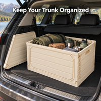 Boîte de rangement pliable en plastique pour le camping en plein air, avec couvercle en bois, anti-poussière, anti-humidité, style japonais, organisateur de coffre de voiture suspendu
