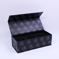 Boîte d'emballage personnalisée en carton rigide noir magnétique pour cosmétiques et bougies, avec couvercle à fermeture magnétique, boîte en carton