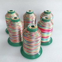Polyester dikiş ipliği, çok renkli gökkuşağı dikiş ipliği