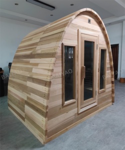 Nuevo conjunto de kit de sala de vapor de sauna comercial de madera de cedro rojo canadiense puro para exteriores - Product Image 6