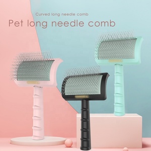 宠物美容别针刷木制工具无痛宠物去毛器猫猫不锈钢狗滑刷 - Product Image 2