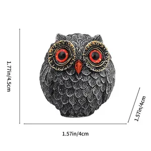 Décorations décoratives : Sculpture d'hibou en résine, figurine d'hibou miniature mignonne, ornements de bureau pour cadeau d'enfant, étagère, chambre à coucher - Product Image 6
