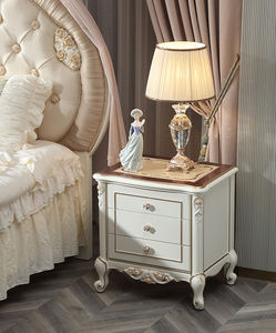 ベルサイユフランスの宮殿スタイルのダブルベッド無垢材チェスターフィールド彫刻生地ベッドヨーロッパスタイルの寝室の結婚式のベッド - Product Image 6