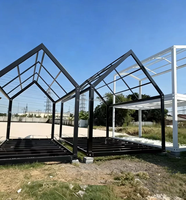 Structure de maison conteneur préfabriquée en acier à toit triangulaire, 20 pieds, 40 pieds, en kit