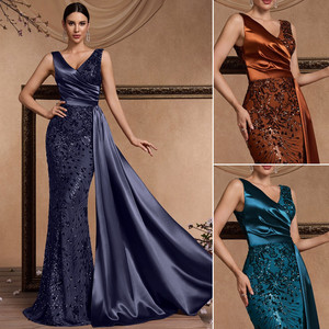 Vestidos <span class=keywords><strong>de</strong></span> Noche <span class=keywords><strong>de</strong></span> Lujo LY2820 para Mujer, Elegantes Vestidos <span class=keywords><strong>de</strong></span> Fiesta con Cuello en V, Sin Mangas, con Lentejuelas, para Damas <span class=keywords><strong>de</strong></span> <span class=keywords><strong>Honor</strong></span> y Bodas - Product Image 2