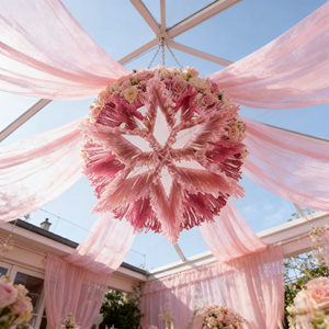 Lámpara Colgante Minimalista <span class=keywords><strong>de</strong></span> Doble Capa con Forma <span class=keywords><strong>de</strong></span> Flor Rosa, Tapiz <span class=keywords><strong>de</strong></span> Macramé, Decoración <span class=keywords><strong>de</strong></span> Pared <span class=keywords><strong>para</strong></span> el Hogar, Lujo <span class=keywords><strong>para</strong></span> Bodas - Product Image 1