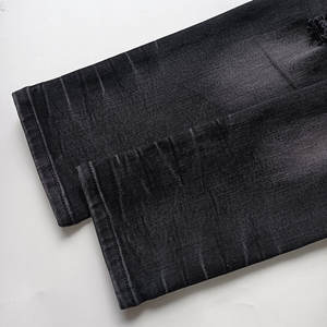 Fabricantes Guangzhou OEM, Parches de Cuero Resistentes, Diseño de Marca, Jeans de Mezclilla Ajustados para Hombre, Estilo Vintage, Elásticos y Desgastados - Product Image 5