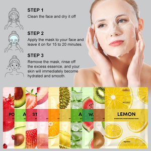 Produits de soin du <span class=keywords><strong>visage</strong></span> ODM, <span class=keywords><strong>masque</strong></span> facial à l'aloe vera, <span class=keywords><strong>masque</strong></span> en feuille <span class=keywords><strong>hydratant</strong></span>, réparateur, apaisant, anti-rougeurs, à la citronne, à l'orange, à la fraise - Product Image 1