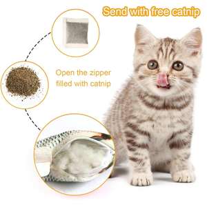 Doe, accesorios para mascotas, cargador USB, gato, pez, juguete de peluche suave, simulación <span class=keywords><strong>3D</strong></span>, baile, meneo, interacción, favores, gato, mascota, juguete para masticar - Product Image 4