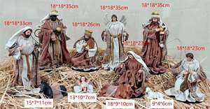 2023 novedades conjunto de Natividad de resina estatuilla religiosa artesanía estatuas cristianas con tela para regalos de Navidad - Product Image 6