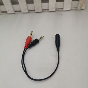 3.5Mm Audio <b>Splitter</b> <b>Cable</b> 1 Female To 2 Male Connector For Computer Headphone Microphone Adapter - Product Image 2