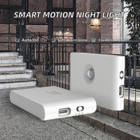 Lampu Malam LED Sensor Gerak Nirkabel Magnetik 2700k 0.2w Pengisian Daya Tipe-c Abs 300amh Desain Midcentury Lampu Kamar Tidur