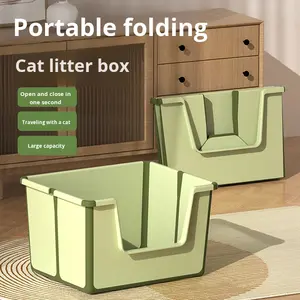 Escolha Diversão Dobrável Semi Fechado Plástico Portátil <span class=keywords><strong>Litter</strong></span> <span class=keywords><strong>Box</strong></span> gato, Grande Capacidade Ao Ar Livre <span class=keywords><strong>Litter</strong></span> <span class=keywords><strong>Box</strong></span> Cat Adequado para Grandes Animais de Estimação - Product Image 2