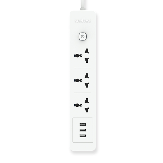 2025 NEW Smart Portable Power Strip with 3 Outlets and 3 USB Ports Full Copper Universal Standard Electrical Extension Cords