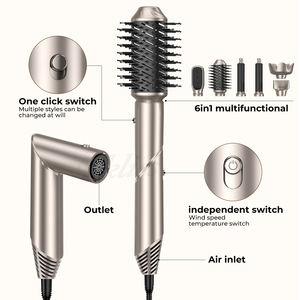Sèche-cheveux brosse multi-style pliable puissant et silencieux 1000W 6-en-1 avec revêtement céramique, séchage rapide, coiffures époustouflantes, hôtels en plein air - Product Image 3