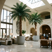 Palmier artificiel réaliste de qualité supérieure de 10 à 15 pieds, grand palmier Washingtonia protégé contre les UV avec tronc naturel pour la décoration d'hôtels de luxe