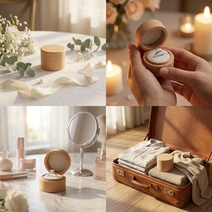 Vietnam 1.8x1.4 inch DIY Wood Storage <b>box</b> Mini <b>Round</b> Wooden Ring <b>Box</b> Solid Wood Storage Trinket Bearer Rustic Boho Jewelry <b>Box</b> - Product Image 3